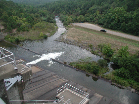 spillway structure at Broken Bow Reservoir