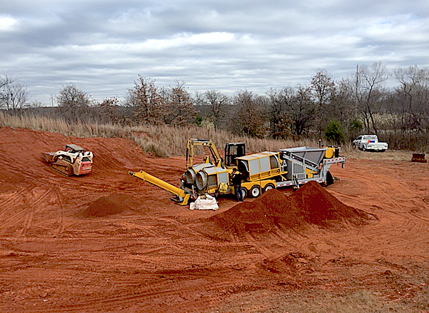 A specialized machine is used to remove lead fragments from the soil at the Lexington Wildlife Management Area's shooting range. All 12 ranges on Wildlife Department areas are scheduled to be renovated in the coming years.