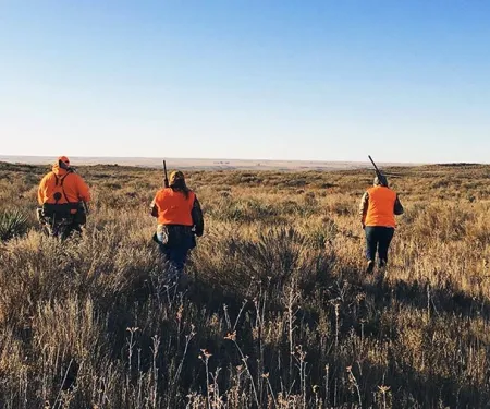 Outdoor Oklahoma Adventures, hunters in the field wearing hunter orange.