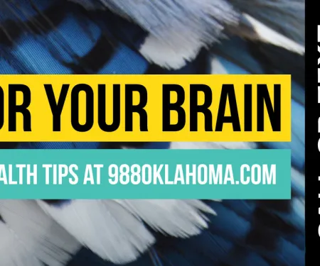 A close up of a blue and white feather with text overlays encouraging people to connect to 988