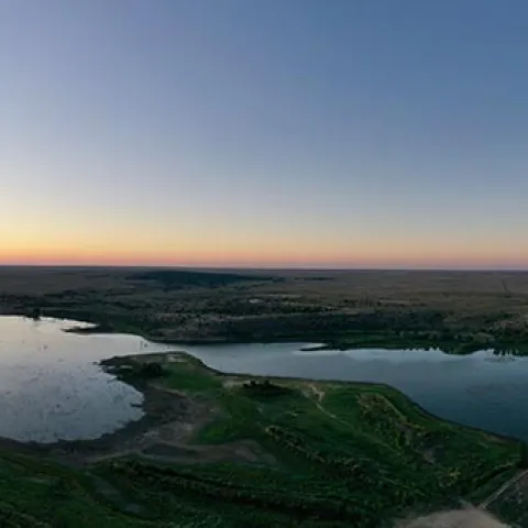 Overview of Carl Etling with sunset.