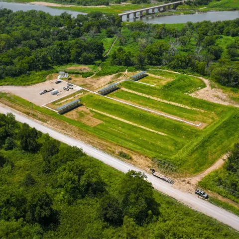 An aerial view of the Kaw WMA Shooting Range.