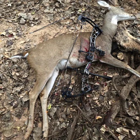 Joe Lee with his harvested Oklahoma Antlered White-Tailed deer.