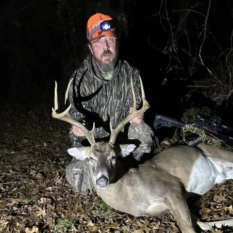 Mike Pearson with his harvested Oklahoma White-Tailed Deer