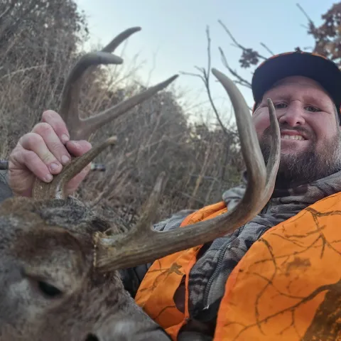 Lance Bohanan with his harvested Oklahoma White-Tailed Deer