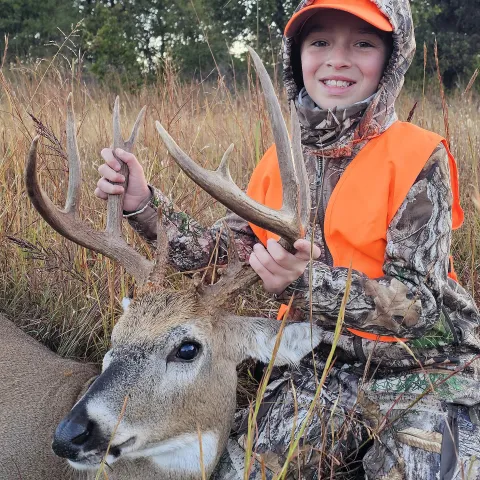 Kevin Walthall with his harvested Oklahoma White-Tailed Deer