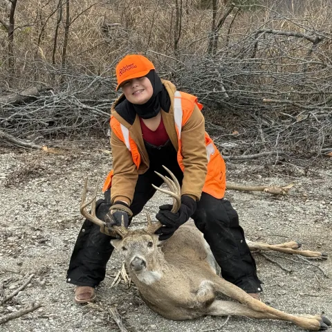 William Wyatt with his harvested Oklahoma White-tailed Deer.