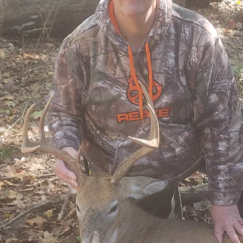 Timothy VanDorn with his harvested Oklahoma white-tailed deer