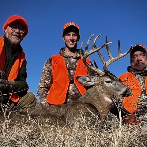 3 Hunters pictured with 1 buck.