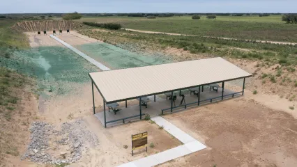An overhead view of the Packsaddle WMA Shooting Range.