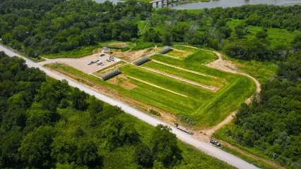 An aerial view of the Kaw WMA Shooting Range.