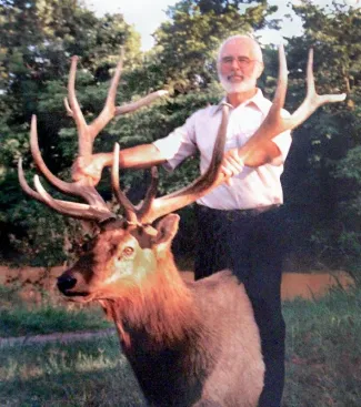 Bob Hamlin with his typical elk mount, recognized as the state record June 14, 2016, with a score of 338 4/8. (Photo Provided)