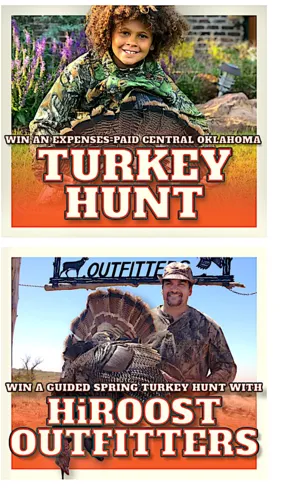 Turkey Hunt Raffles for Outdoor Oklahoma Adventures flyer