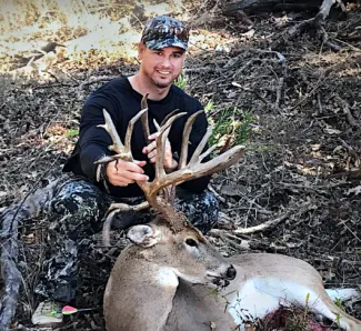 Travis Ocker of Lawton took this impressive buck during archery season last year. With a score of 245 2/8, this whitetail became Oklahoma's highest-scoring nontypical buck ever taken by an archer. (Photo Provided)