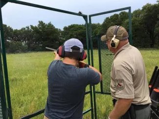 Game Wardens in several north-central and northwestern counties will conduct free shotgun tune-up sessions, similar to the one depicted here, for youths in advance of dove hunting season. Class sizes are limited, and RSVPs are required. (OK Game Wardens/Facebook)