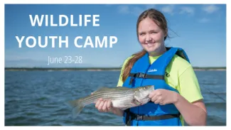 Girl holding a striped bass