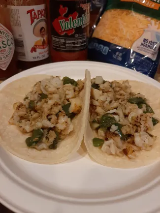 Finished crappie tacos.