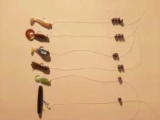 Split Shot-Rig with lures.