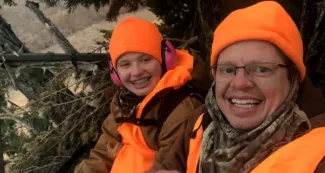 Kate Myers, along with father, Mike Myers, wait for a chance to harvest a doe during the 2020 holiday antlerless deer gun season.