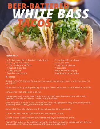 Beer-Battered White Bass Tacos