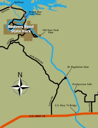 Trout map for lower mountain fork river.