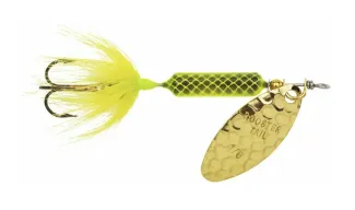 Rooster Tail Hammered Brass Chartreuse