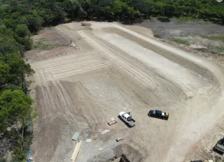 An aerial view of the construction at the Atoka WMA Shooting Range.