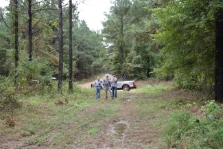 Don, Darrin and Sid looking at the drone