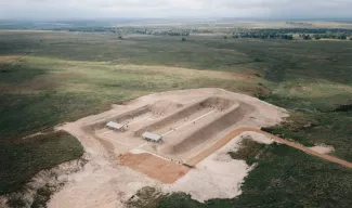 Progress on the Optima WMA shooting range construction can be seen from above.