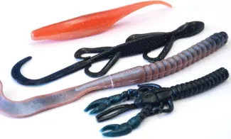 A selection of soft plastic lures. 