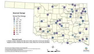 A screenshot for the reservoir levels for the month of January 2026 in Oklahoma.