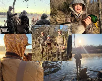 a collage of duck hunting photos 