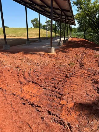 The Lexington WMA shooting range how has a new cover for the benches.