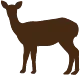 A brown icon of a deer.